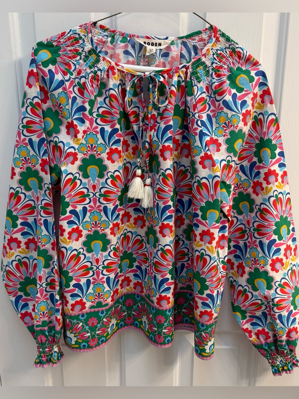 Boden Multicolor Floral Peasant Blouse